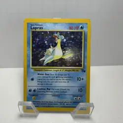 Pokemon Lapras Fossil 10/62 Holo Rare 1999 Wizards HP80 Vintage Card English - Image 1