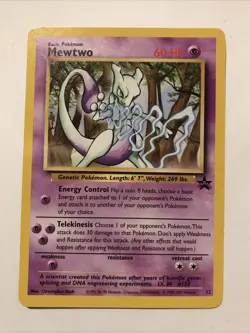 Pokemon Card Mewtwo Black Star Promo 12 Near Mint - Image 1