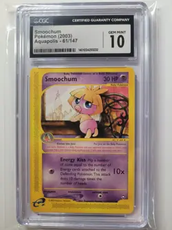 Pokemon TCG Smoochum Reverse Holo Aquapolis Card 61/147 CGC 10 - Image 1