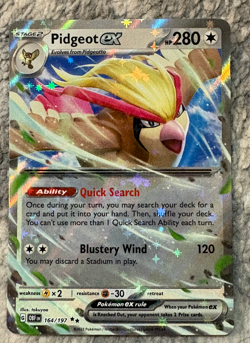 Pidgeot ex #164 - Obsidian Flames Double Rare Playable Card for Charizard Deck - Image 1