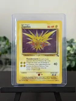 Pokemon TCG Zapdos 15/62 Fossil Unlimited Holo Rare HP - Image 1