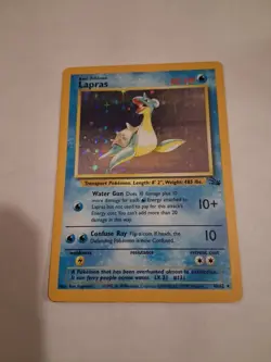 Lapras Holo 10/62 – Fossil WOTC 1999 – LP – Vintage Pokemon Card - Image 1