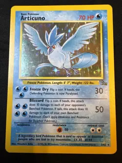 1999 Pokemon Fossil Articuno 2/62 Holo Rare LP Unlimited WOTC Vintage - Image 1