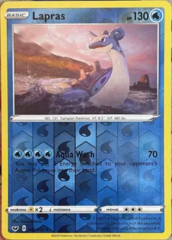 Lapras Reverse Holo - 048/202 - Sword & Shield Base Pokemon 2020 - Image 1