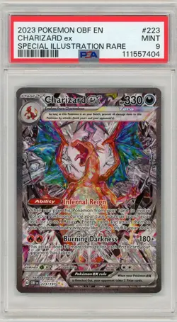 2023 POKEMON OBF EN-OBSIDIAN FLAMES SPECIAL ILLUSTRATION RARE CHARIZARD EX PSA 9 - Image 1