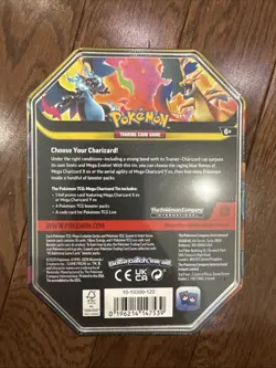 Pokemon TCG Mega Charizard X ex Tin 4 Booster Packs & Charizard Promo - Image 2