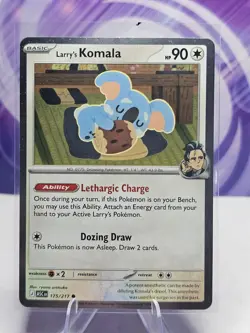 Pokemon TCG Ascended Heroes Larry's Komala Cosmos Holo SWIRL Promo 175/217 NM 🌀 - Image 1