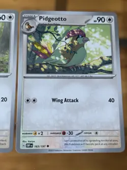 Pidgey Pidgeotto Duo From Obsidian Flames Pokemon TCG 162/197 163/197 - Image 3