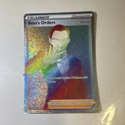 Pokemon Boss's Orders Secret Rare Full Art Holo 200/192 Rebel Clash Giovanni - Image 1