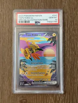 2023 Pokemon TAPU KOKO EX 247/182 Paradox Rift Special Illustration Rare PSA 10 - Image 1