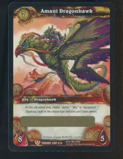 World Of Warcraft WOW TCG Twilight of the Dragons Amani Dragonhawk Unscratched - Image 1