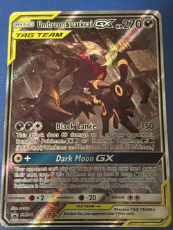 Pokemon TCG Umbreon Darkrai GX SM241 Tag Team Black Star Promo Holo Card - Image 1