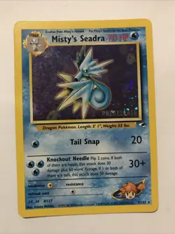 Misty's Seadra PRERELEASE Gym Heroes - Holo Rare 9/132 WOTC Card NM Pokemon TCG - Image 1