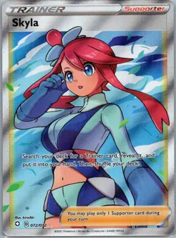 2021 Pokemon Card TCG Skyla 072/072 Ultra Rare Full Art Trainer Shining Fates NM - Image 1