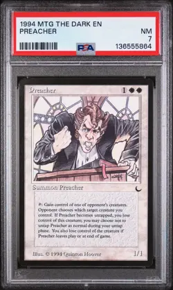 PREACHER The Dark Rare Reserved List PSA 7 Vintage MTG [Nostalgium] - Image 1