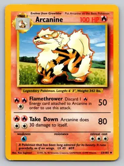 Arcanine 23/102 Pokemon Base Set Regular - Image 1
