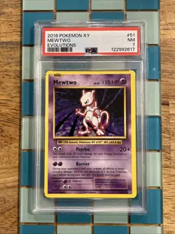 GRADED PSA 7 2016 Pokemon XY Mewtwo Evolutions #51 - Image 1