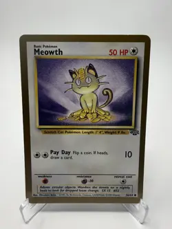 Pokemon Meowth Gold Border Promo 10 WOTC 1999 Black Star Promo LP/MP - Image 1