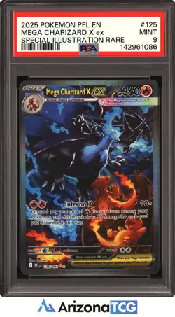 Pokemon 2025 Mega Charizard X ex 125/094 SIR Phantasmal Flames PSA 9 - Image 1
