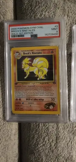 Pokemon 2000 Brock's Ninetales 1st Edition Gym Challenge Holo PSA 9 - Image 1