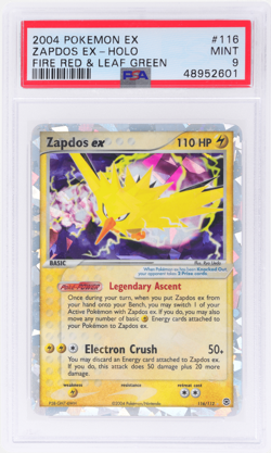 2004 Pokemon Ex Firered and Leafgreen Zapdos Ex Holo #116 PSA 9 - Image 1