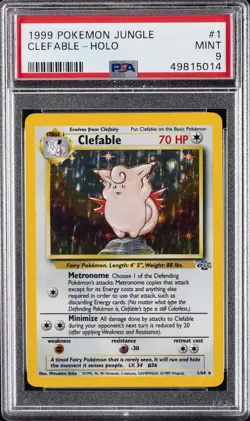 1999 POKEMON JUNGLE #1 CLEFABLE-HOLO PSA 9 - Image 1