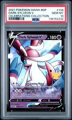 Pokemon Celebrations Dark Sylveon V PSA 10 Gem Mint SWSH Promo #134 - Image 3