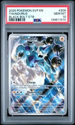 Pokemon Center Stamp Promo Thundurus Black Bolt ETB SVP EN 209 PSA 10 - Image 1