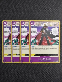 4X Stealth Black | EB04-041 NM | The Azure Sea's Seven | One Piece TCG Playset - Image 1