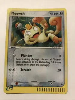 Meowth 013 Holo Rare Nintendo Black Star Promo Pokemon Card - Image 1