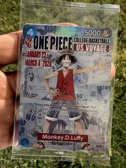 Bandai Namco One Piece Card Game Monkey.D.Luffy College Basketball US Voyage Pr… - Image 1