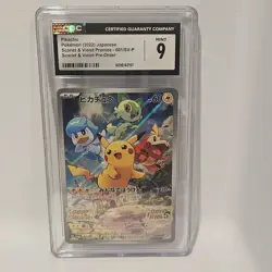 Pikachu 001/Sv-p Japanese Pre Order CGC 9 Mint Pokemon Graded Card - Image 1