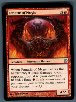 MTG Fanatic of Mogis Creature Minotaur Shaman Theros 121 THS Uncommon - Image 1