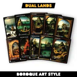 Boroque Dual Lands Bundle - Set of 10 Custom Art / Playtest for Magic Commander - Image 1