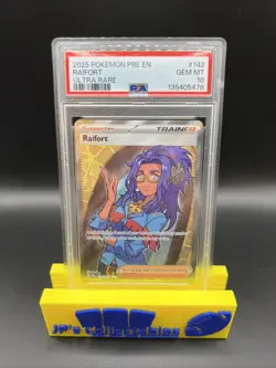 2025 Pokemon Prismatic Evolutions Raifort #142 Ultra Rare PSA 10 - Image 1
