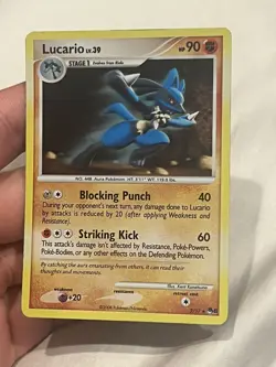 Lucario LV. 39 2/17 POP Series Promo 8 Pokemon TCG Rare 2008 LP - Image 3