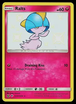 Pokemon Card - Ralts Hidden Fates Shiny Vault SV34/SV94 Holo - Image 1