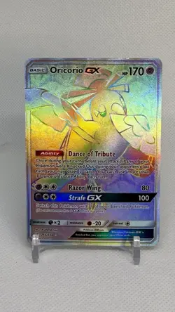 2019 Oricorio Pokemon GX 255/236 Cosmic Eclipse Rainbow Rare MP - Image 1