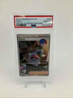 PSA 10 Pokemon TCG Penny Paldean Fates Trainer Holo 239/091 Illustration Rare - Image 1