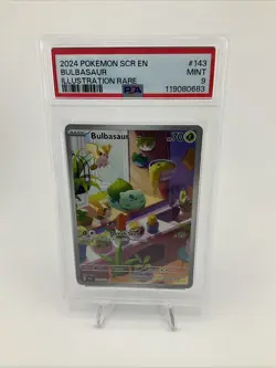 Pokemon TCG Bulbasaur Illustration Rare Stellar Crown #143/142 PSA 9 - Image 1