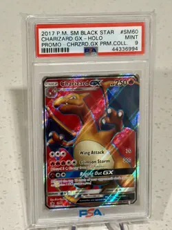 2017 Pokemon Charizard GX Black Star Promo Sun & Moon SM60 Rare Holo PSA 9 MINT - Image 2