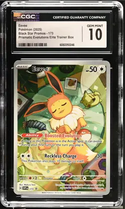 2025 Eevee Black Star Promo #173 CGC 10 Gem Mint SIR Prismatic Evolutions ETB - Image 1