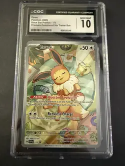2025 Eevee Black Star Promo #173 CGC 10 Gem Mint SIR Prismatic Evolutions ETB - Image 3