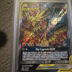 Pokemon Moltres & Zapdos & Articuno GX SM210 TAG TEAM Full Art Promo Holo PSA 9 - Image 4
