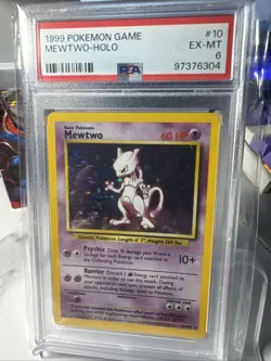 1999 Pokemon Game Base Set Unlimited 10 MeWTWO-Holo PSA 6 EX-MT - Image 1