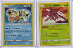 2017 Pokemon Shining Legends Volcanion #27/73 AND Genesect 9/73 -NM - Image 1