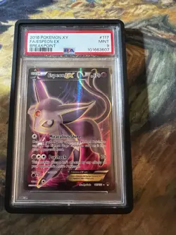 2016 Pokemon XY Breakpoint Espeon FA 117/122 PSA 9 w/ Guard - Image 1