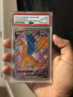 Pokemon TCG Charizard V SWSH: Sword & Shield Promo Cards SWSH050 Holo PSA 10 - Image 1