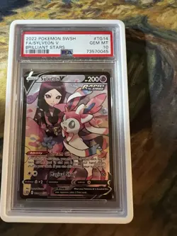 2022 Pokemon SWSH Sylveon V Brilliant Stars TG14/TG30 PSA 10 w/ Guard - Image 1