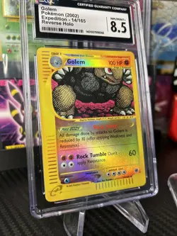 CGC 8.5 NM/Mint+ Golem Reverse Holo 14/165 Expedition Pokemon - Image 2